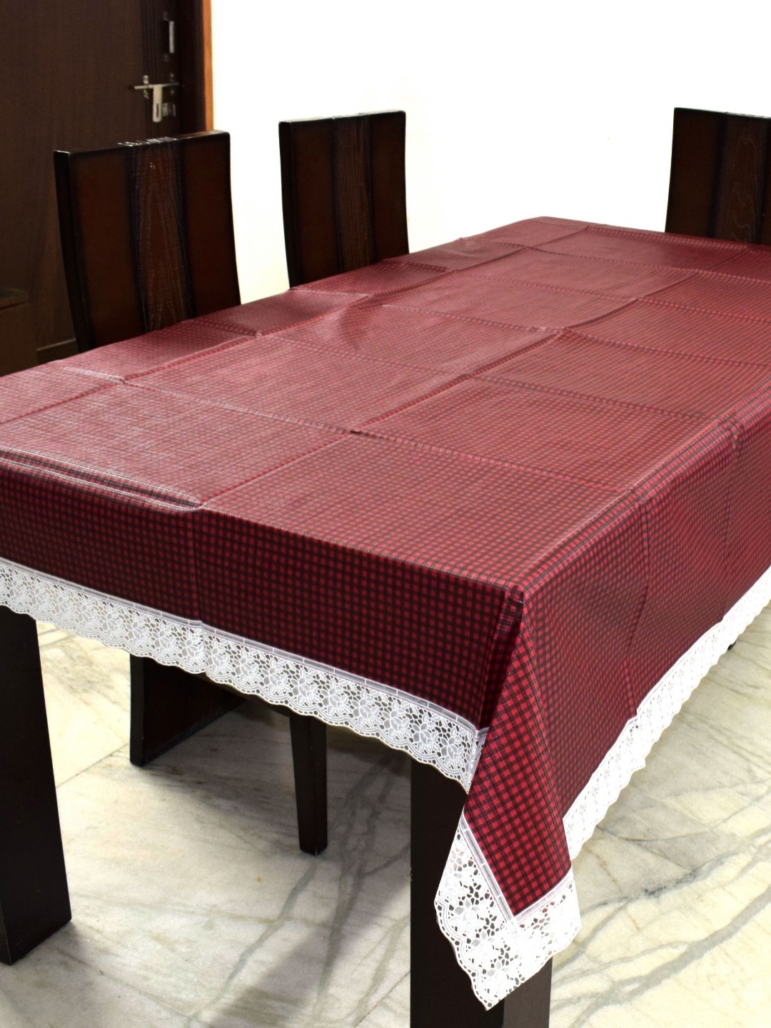 

Dakshya Industries Maroon Waterproof Rectangle 6-Seater Table Cover