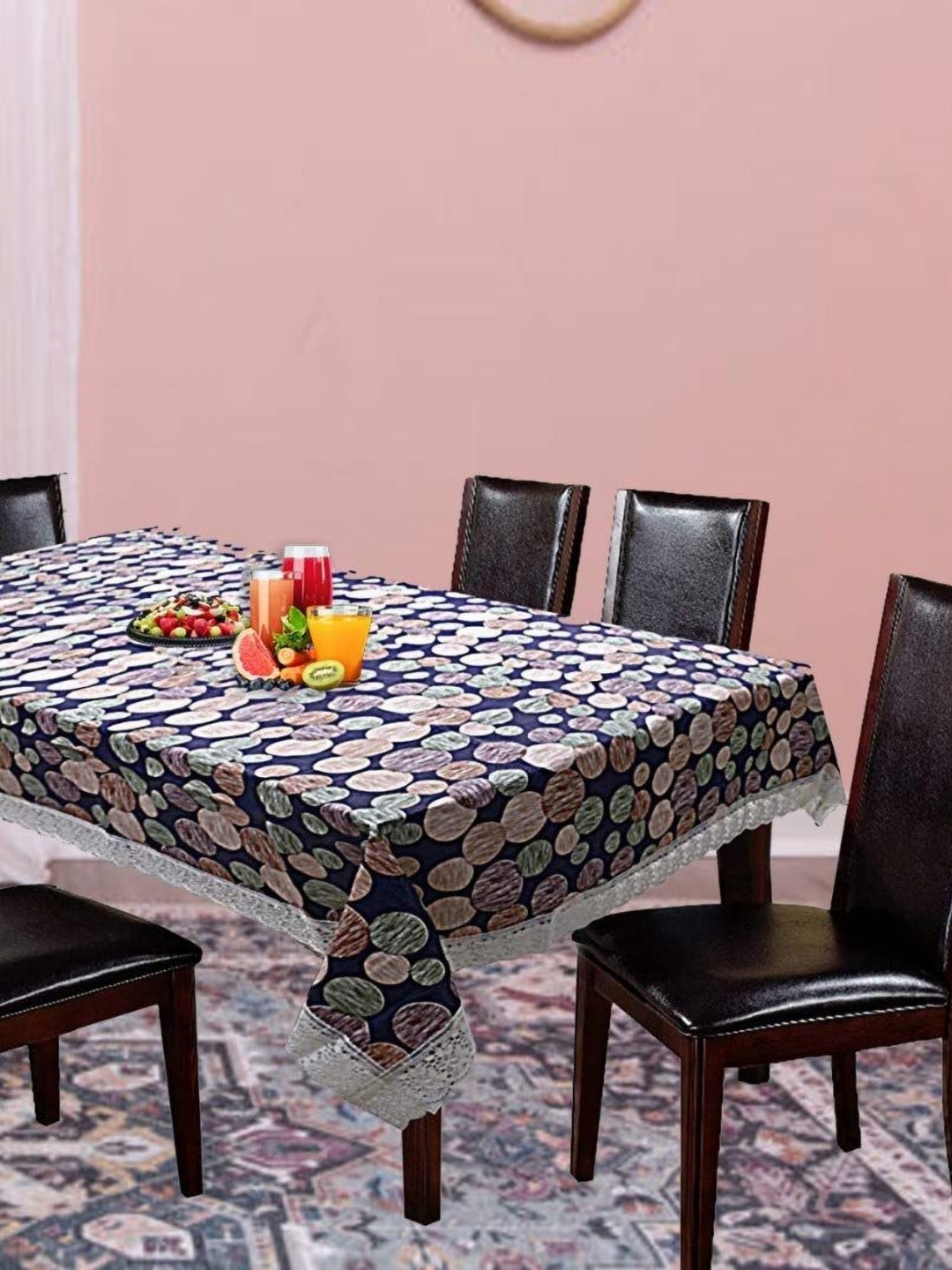 

Dakshya Industries Blue & White Geometric Printed Waterproof 6-Seater Table Cover