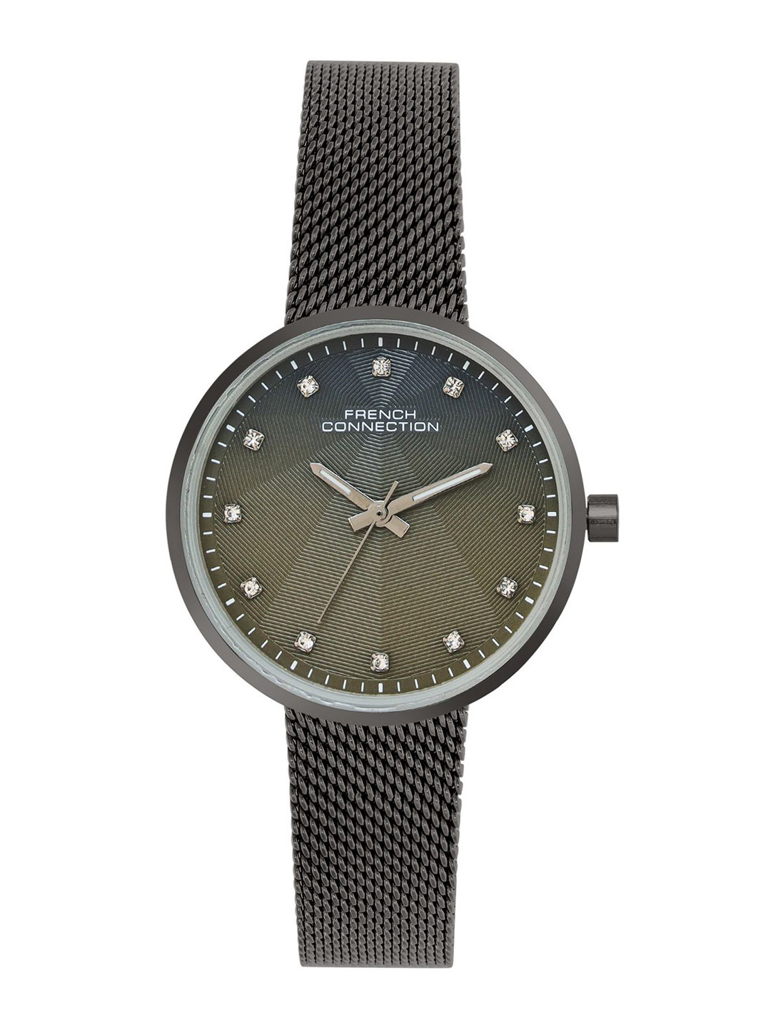 

French Connection Women Embellished Dial & Bracelet Style Straps Analogue Watch FCN067GNM, Green