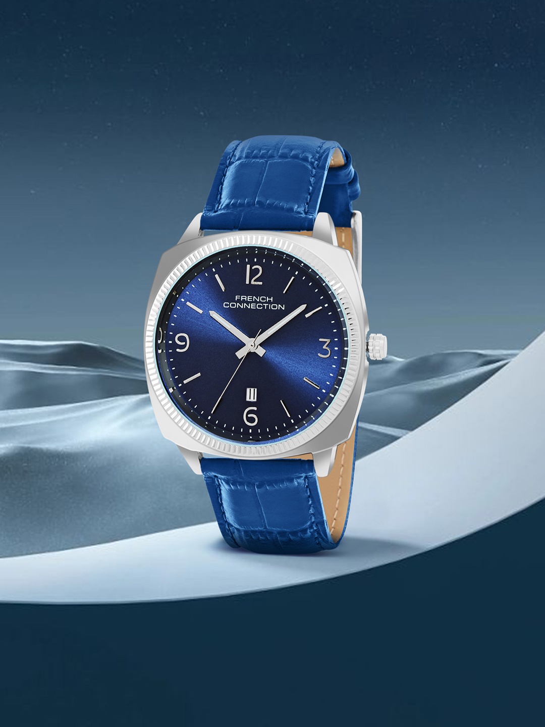 

French Connection Men Dial & Leather Textured Straps Analogue Watch FCN084UM, Blue