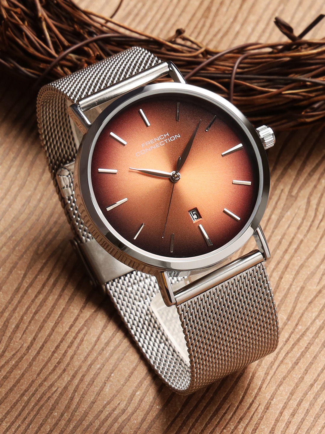 

French Connection Men Dial & Bracelet Style Straps Analogue Watch FCN086SM, Brown