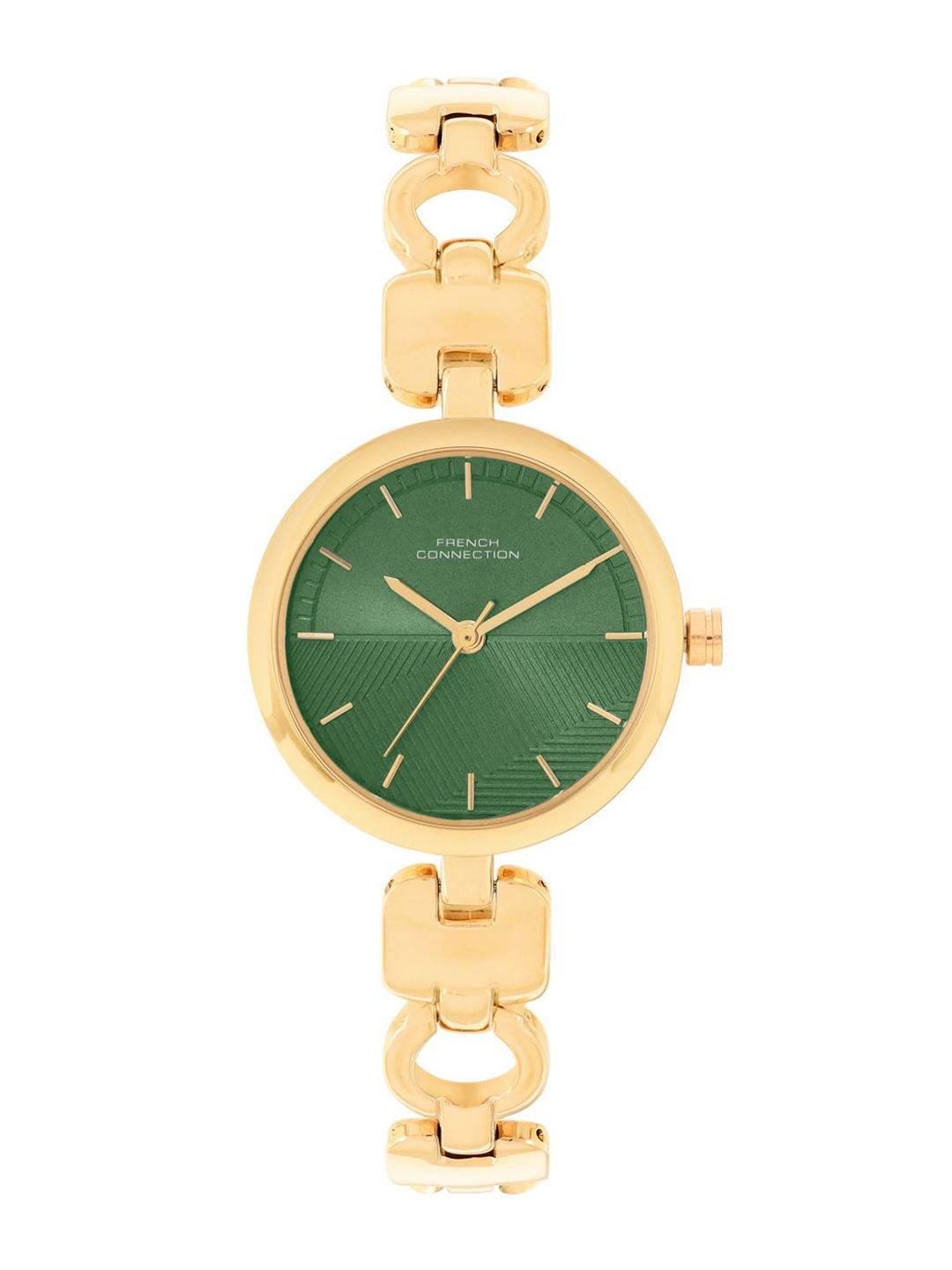 

French Connection Women Textured Dial & Bracelet Style Straps Analogue Watch FCN0101NGM, Green