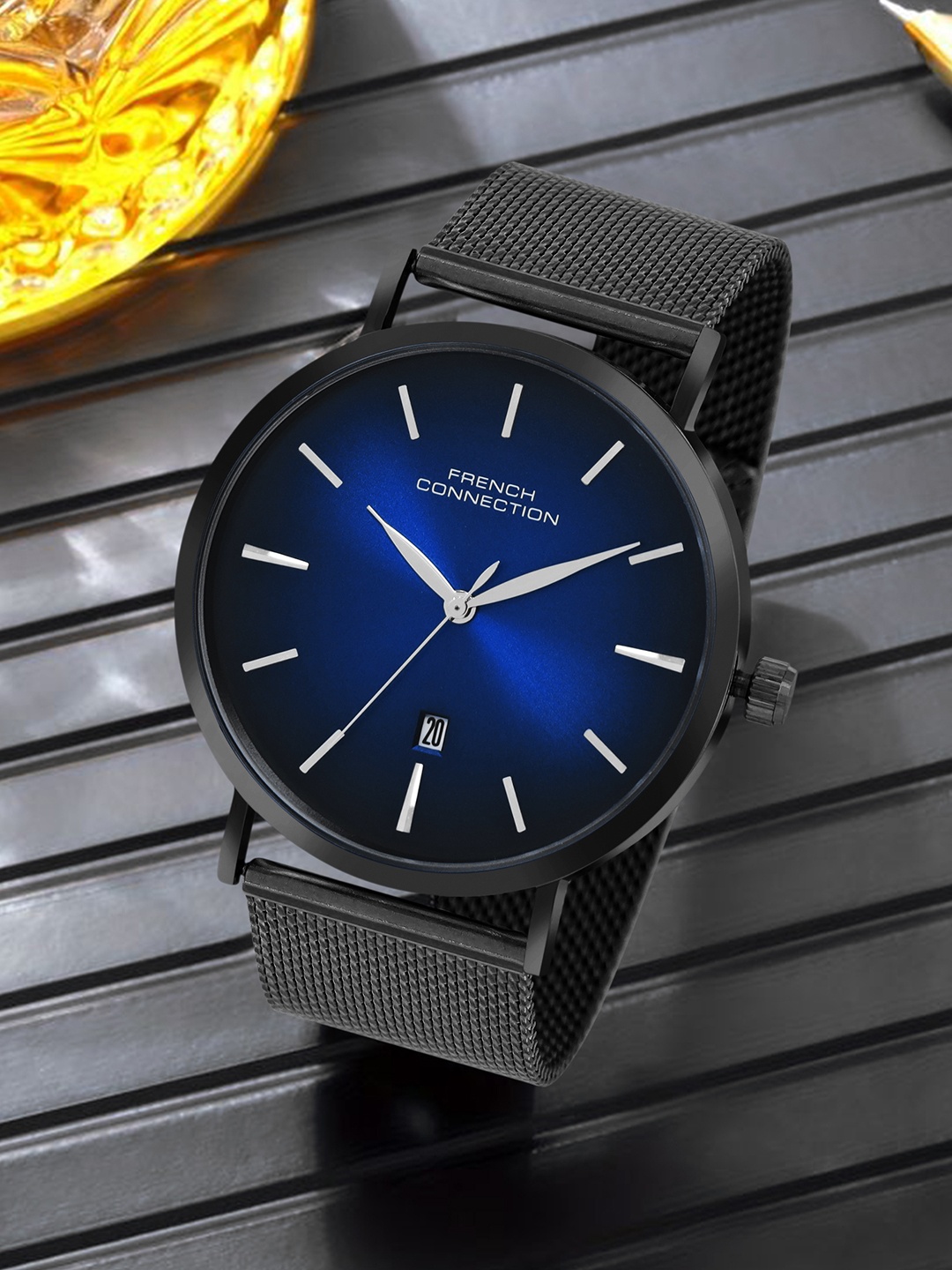 

French Connection Men Dial & Stainless Steel Straps Analogue Watch FCN086UBM, Blue