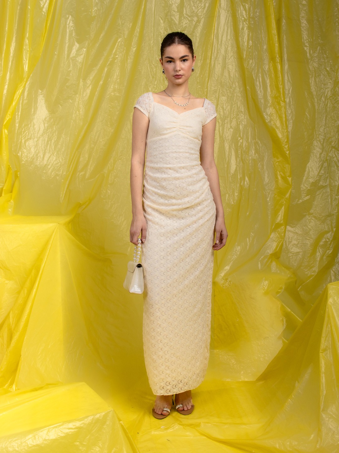 

Stylecast X Hersheinbox Lace Maxi Dress, Cream
