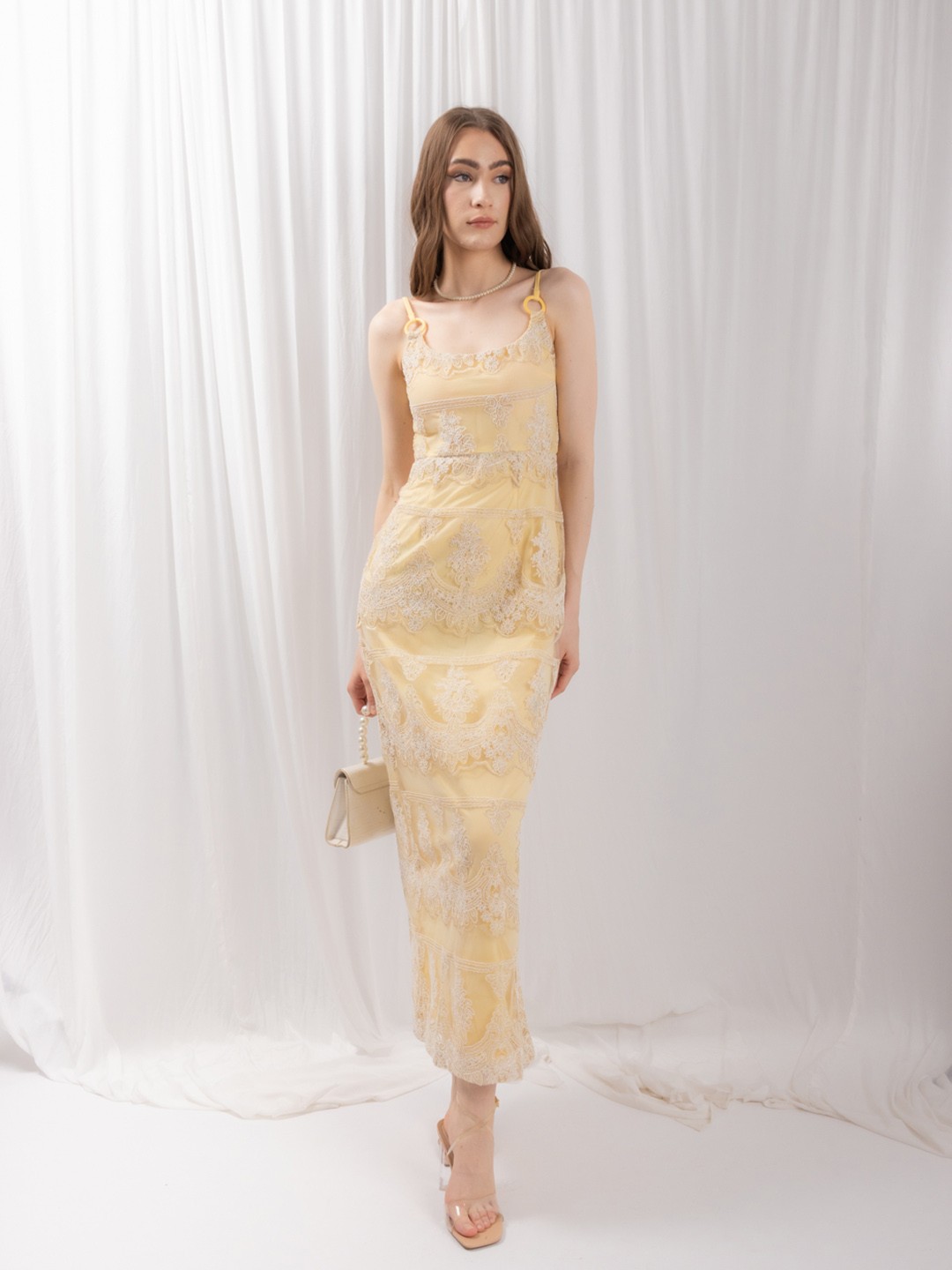 

Stylecast X Hersheinbox Lace Maxi Dress, Yellow