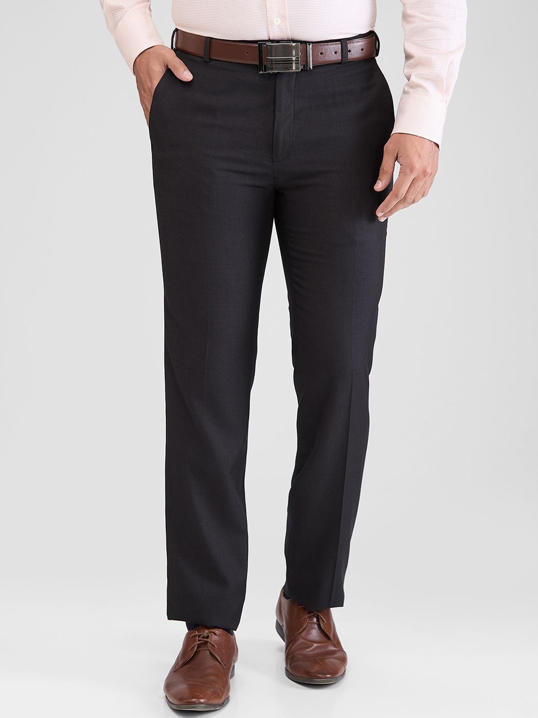 

Raymond Contemporary-Fit Formal Trousers, Black