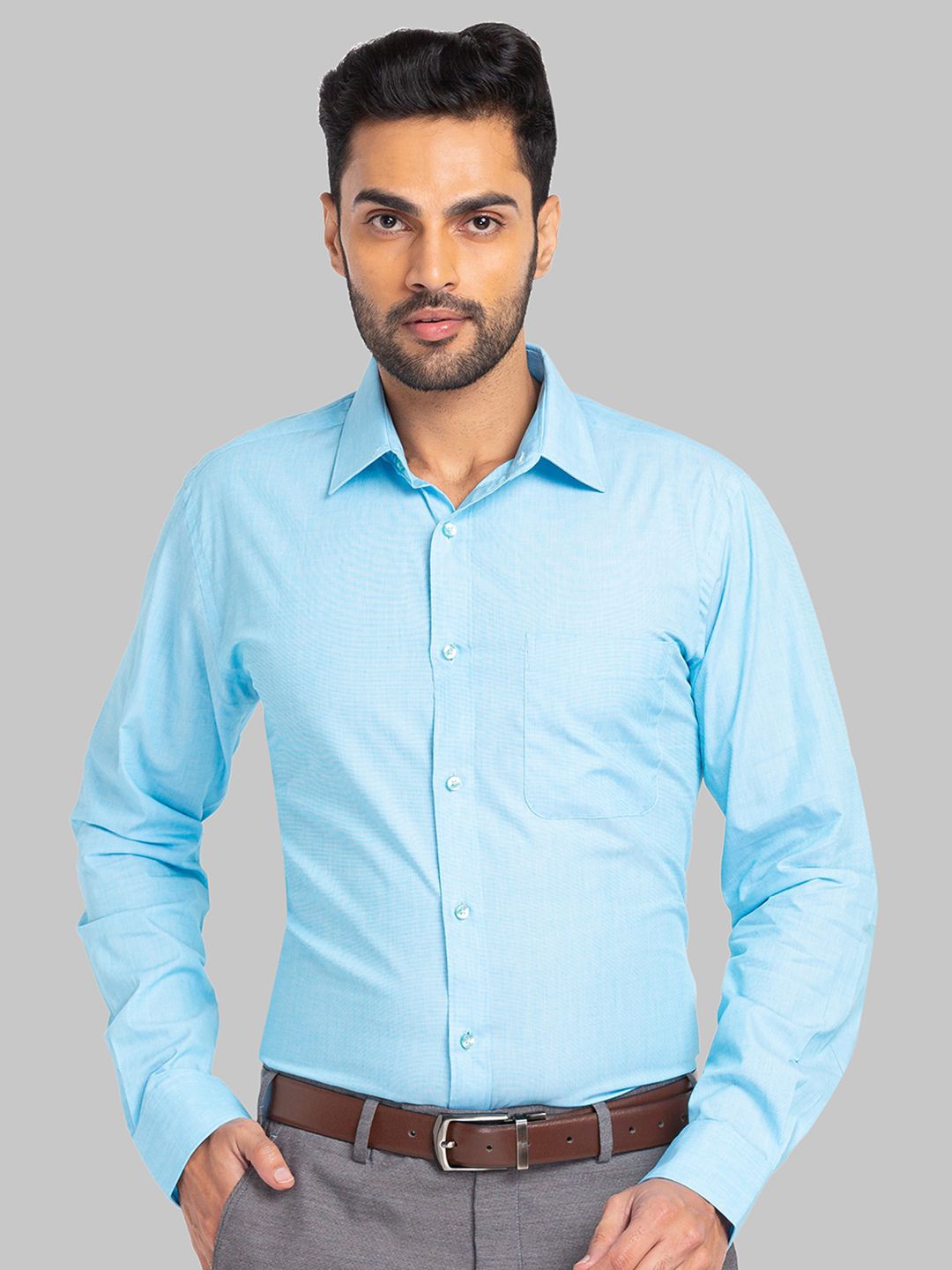 

Raymond Slim-Fit Cotton Formal Shirt, Blue