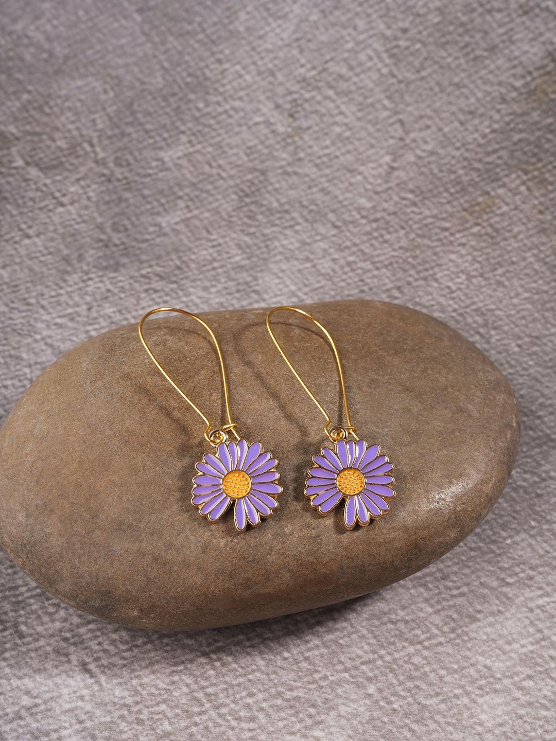 

EL REGALO Floral Drop Earrings, Purple