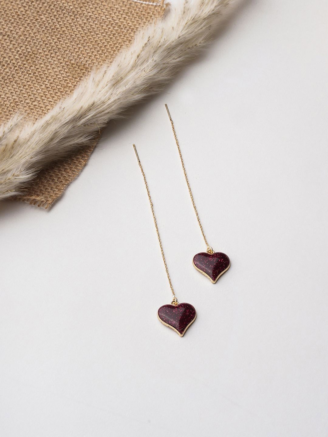 

EL REGALO Artificial Stones Drop Earrings, Gold