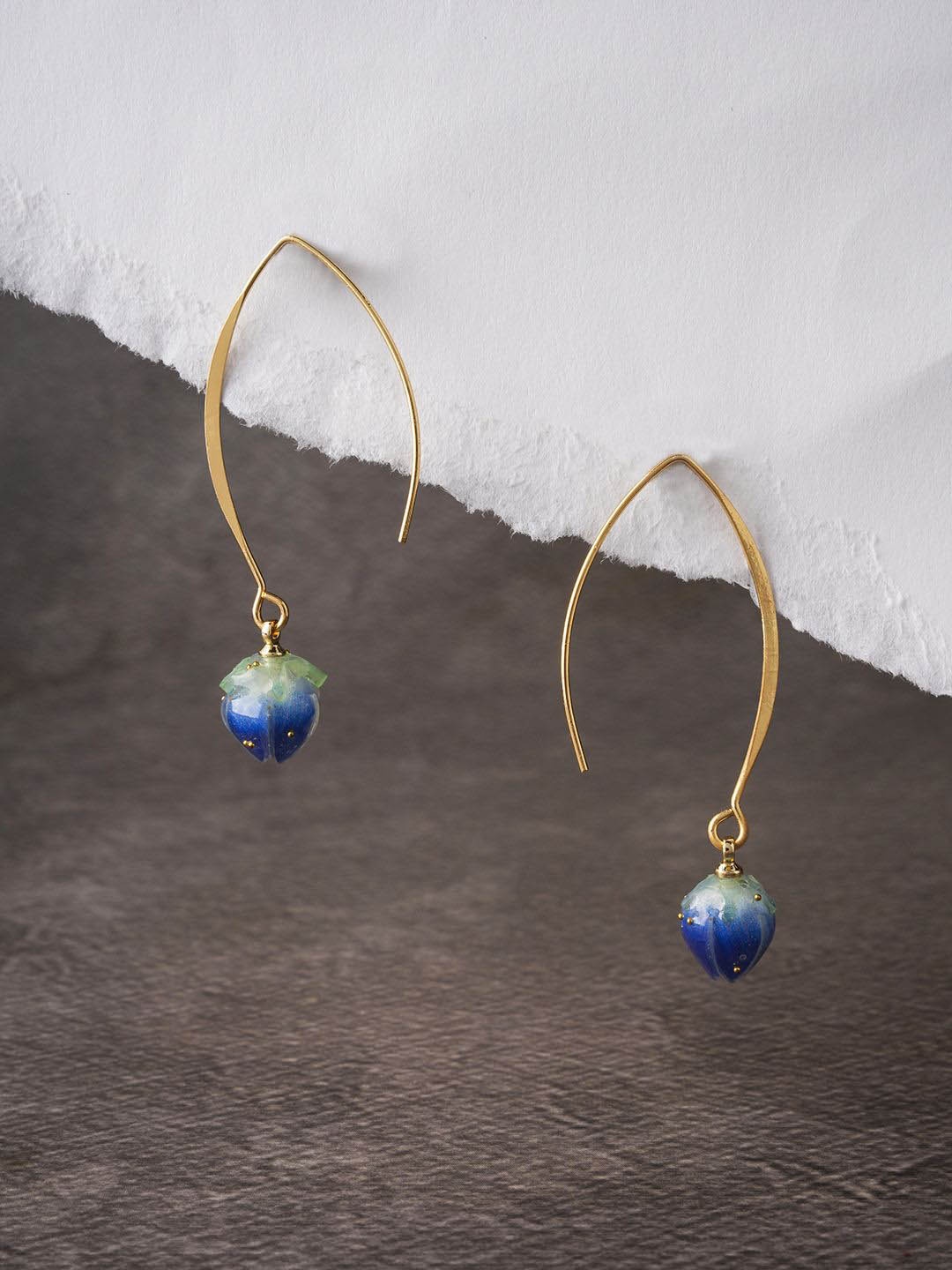 

EL REGALO Artificial Beads Drop Earrings, Gold