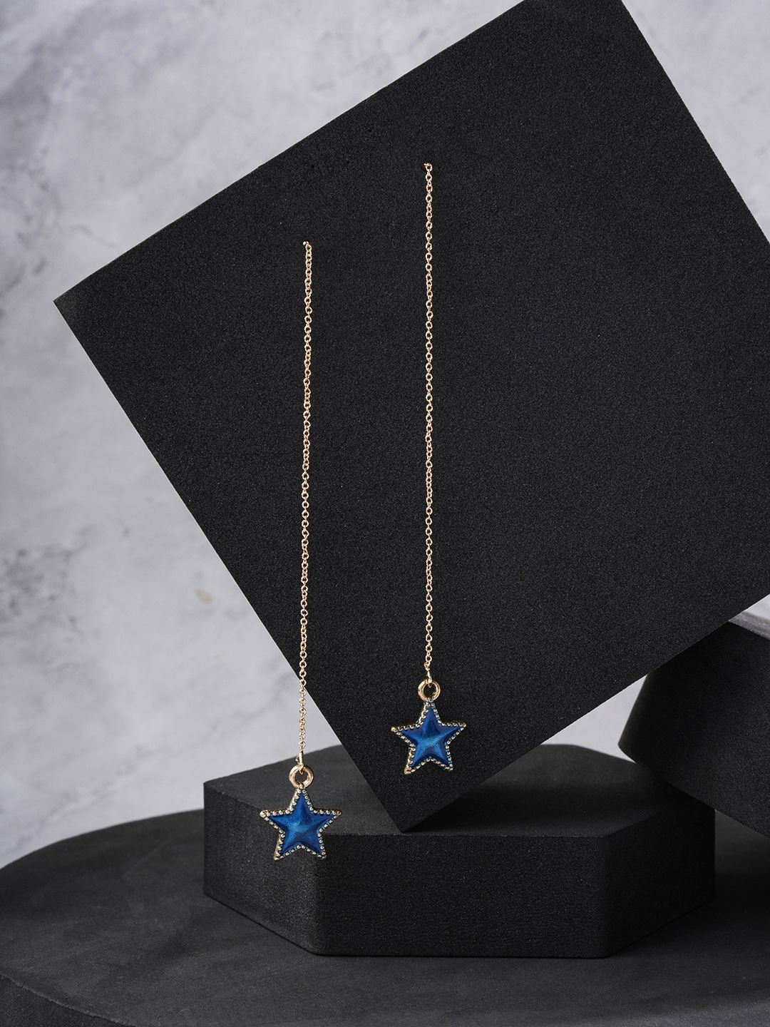 

EL REGALO Star Shaped Drop Earrings, Gold