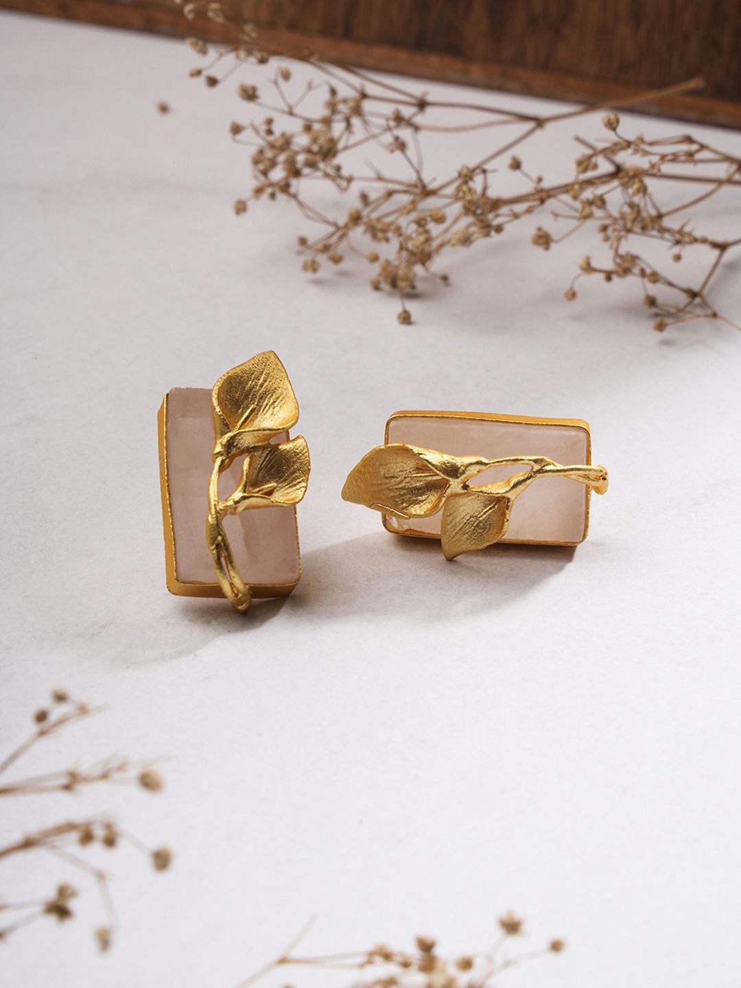 

EL REGALO Artificial Stones Stud Earrings, Gold