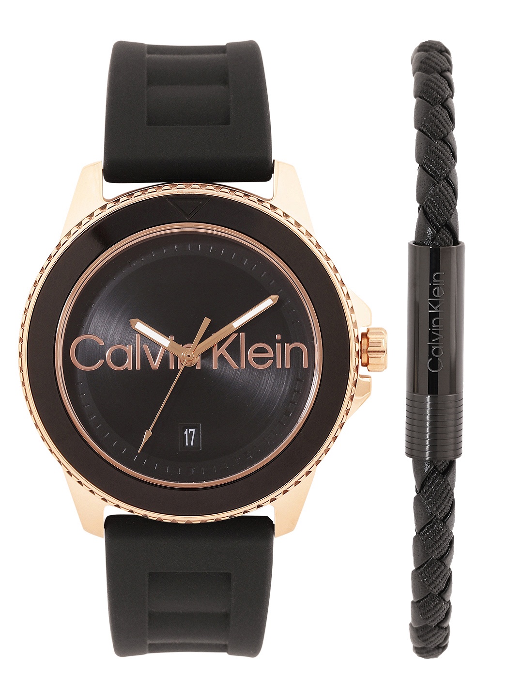

Calvin Klein Men Aqueous Watch with Bracelet Gift Set - CKWBRS11, Black