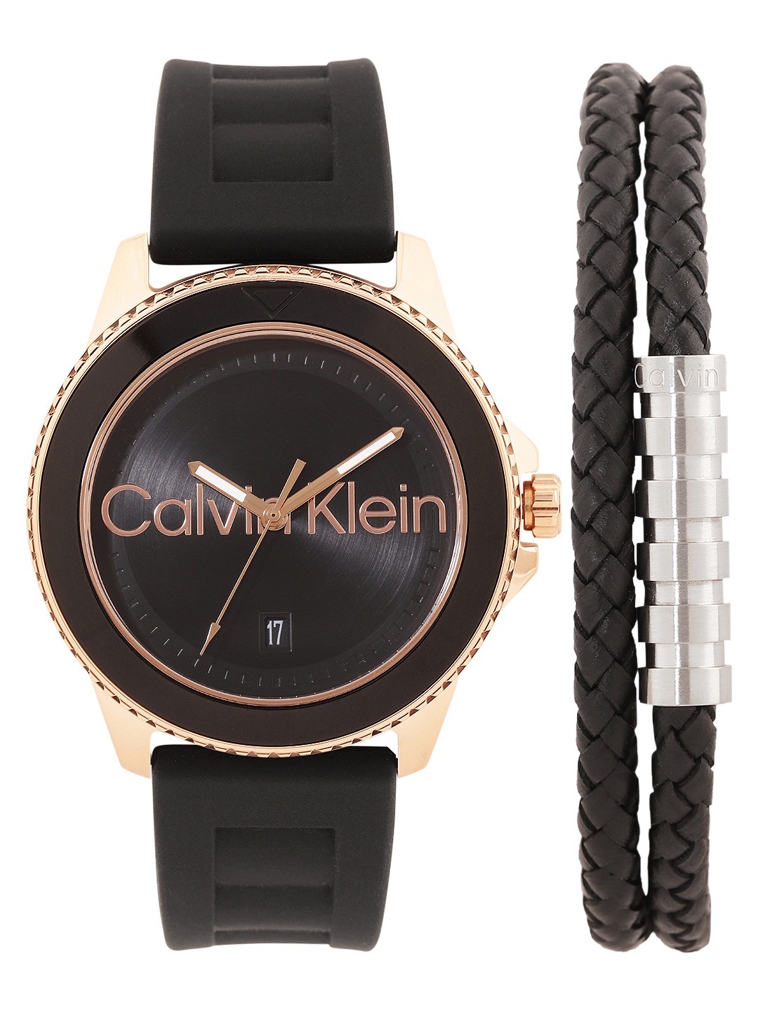 

Calvin Klein Men Aqueous Watch with Bracelet Gift Set - CKWBRS7, Black