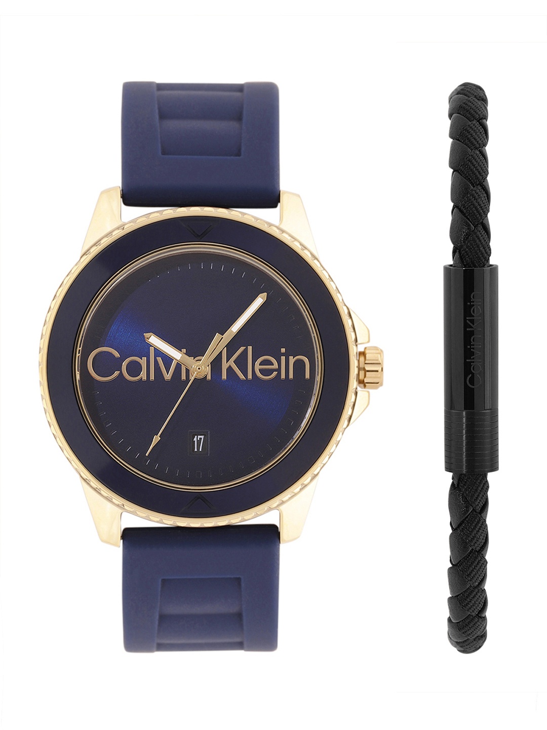 

Calvin Klein Men Aqueous Watch with Bracelet Gift Set - CKWBRS20, Navy blue