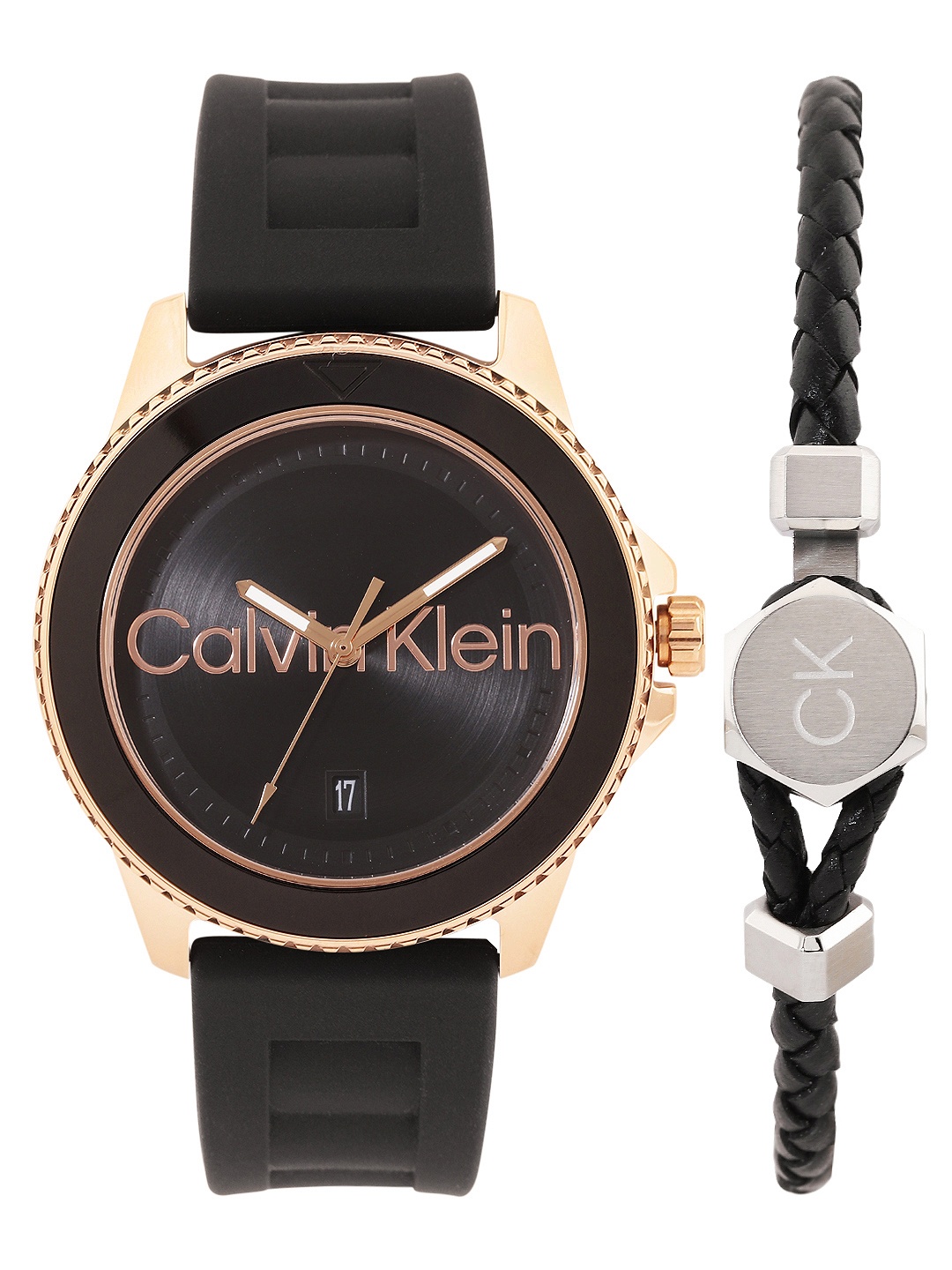 

Calvin Klein Men Aqueous Watch with Bracelet Gift Set - CKWBRS6, Black