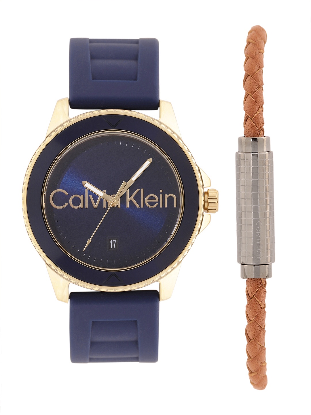 

Calvin Klein Men Aqueous Watch with Bracelet Gift Set - CKWBRS15, Navy blue