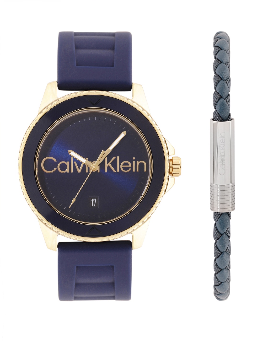 

Calvin Klein Men Aqueous Watch with Bracelet Gift Set - CKWBRS14, Navy blue