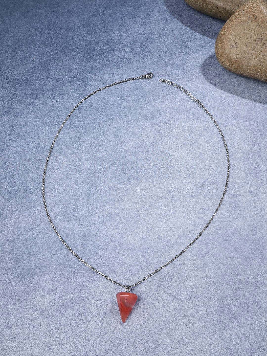 

EL REGALO Stainless Steel Pendant With Chain, Silver