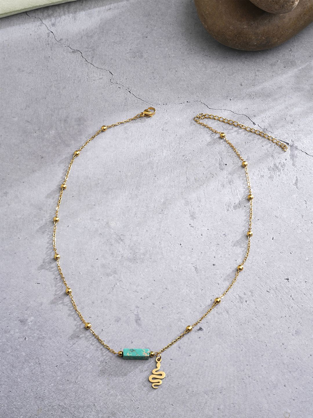 

EL REGALO Beaded Detailed Chain, Gold