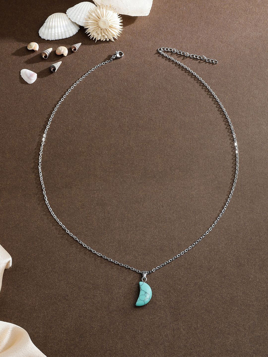 

EL REGALO Stainless Steel Pendants with Chains, Silver