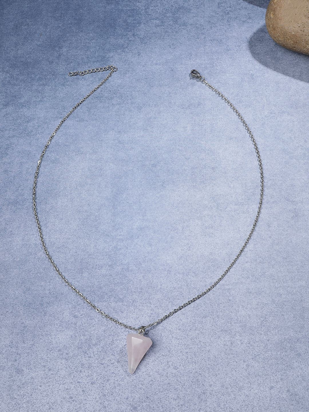 

EL REGALO Stainless Steel Pendant With Chain, Silver