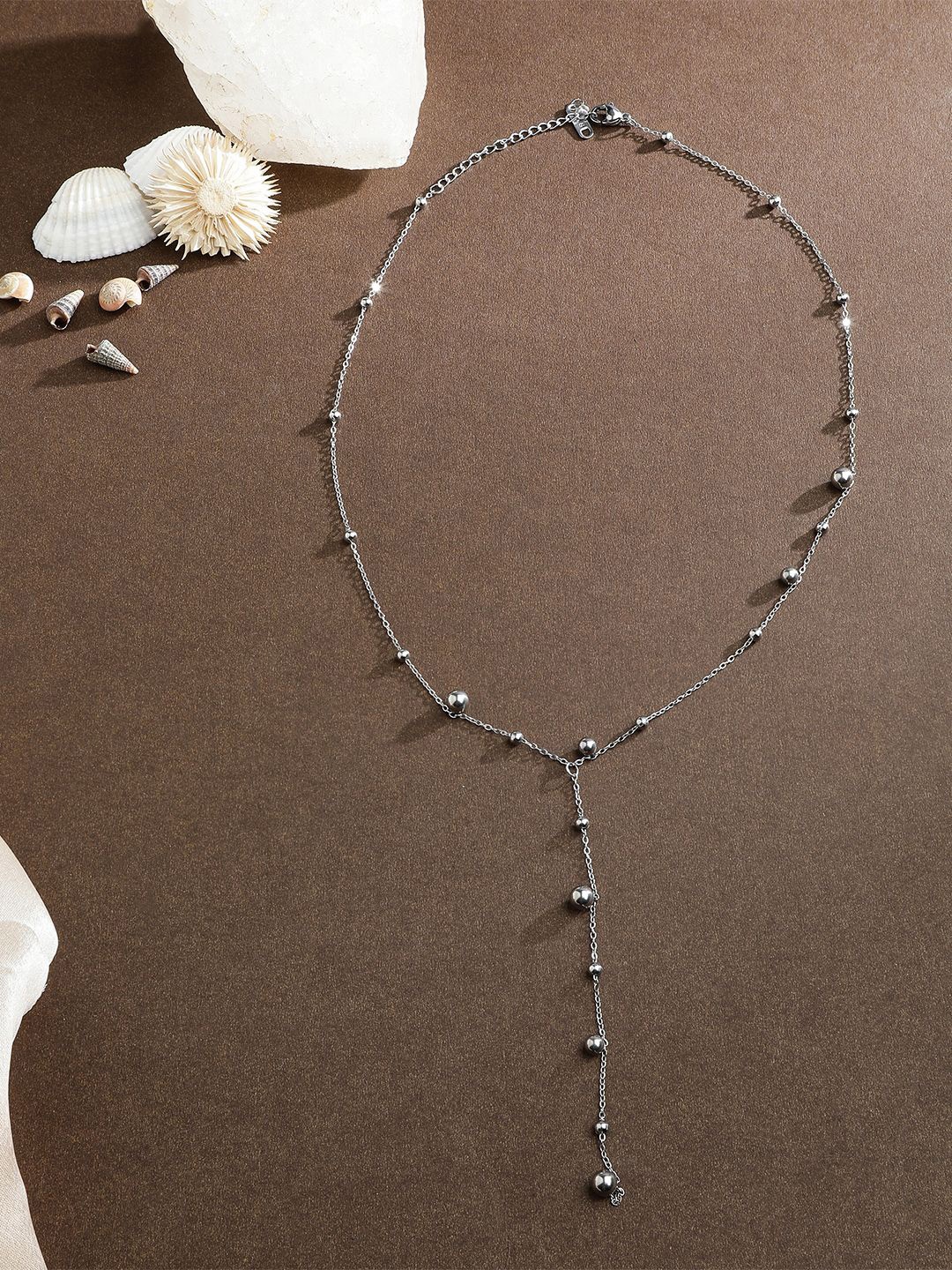 

EL REGALO Beaded Detail Chain, Silver