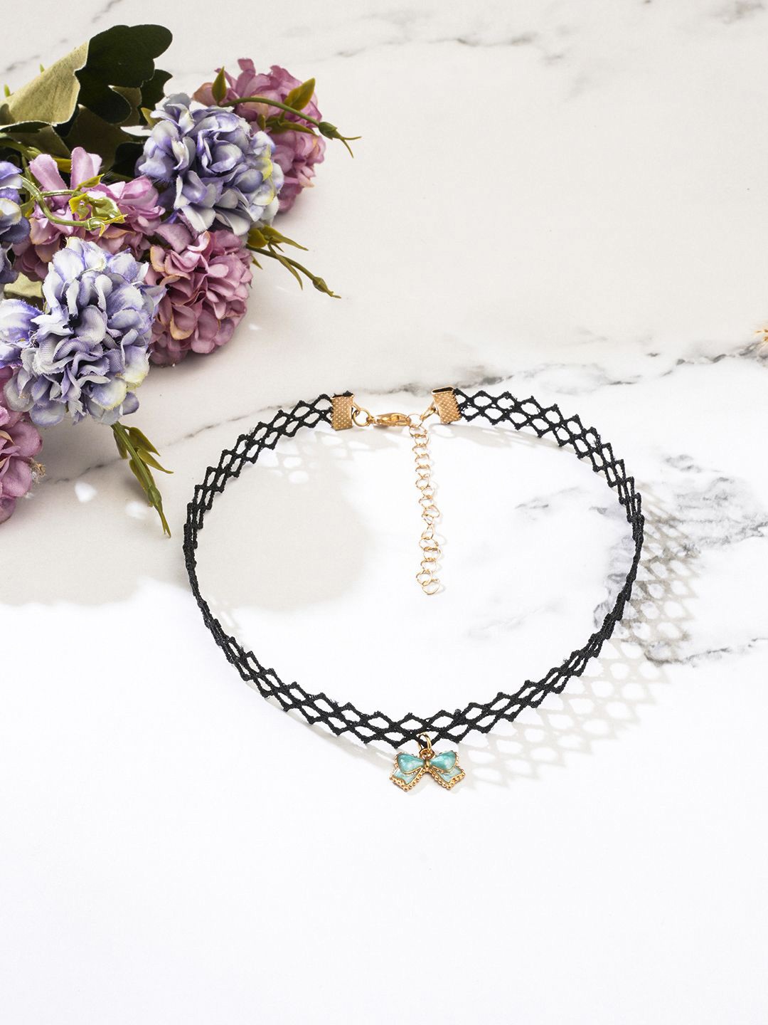 

EL REGALO Bow Detail Choker Necklace, Black