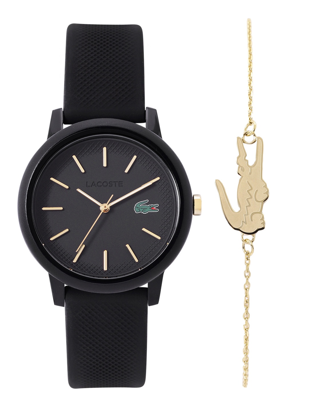 

Lacoste Women 12.12 Watch with Bracelet Gift Set - LCWBRS6, Black