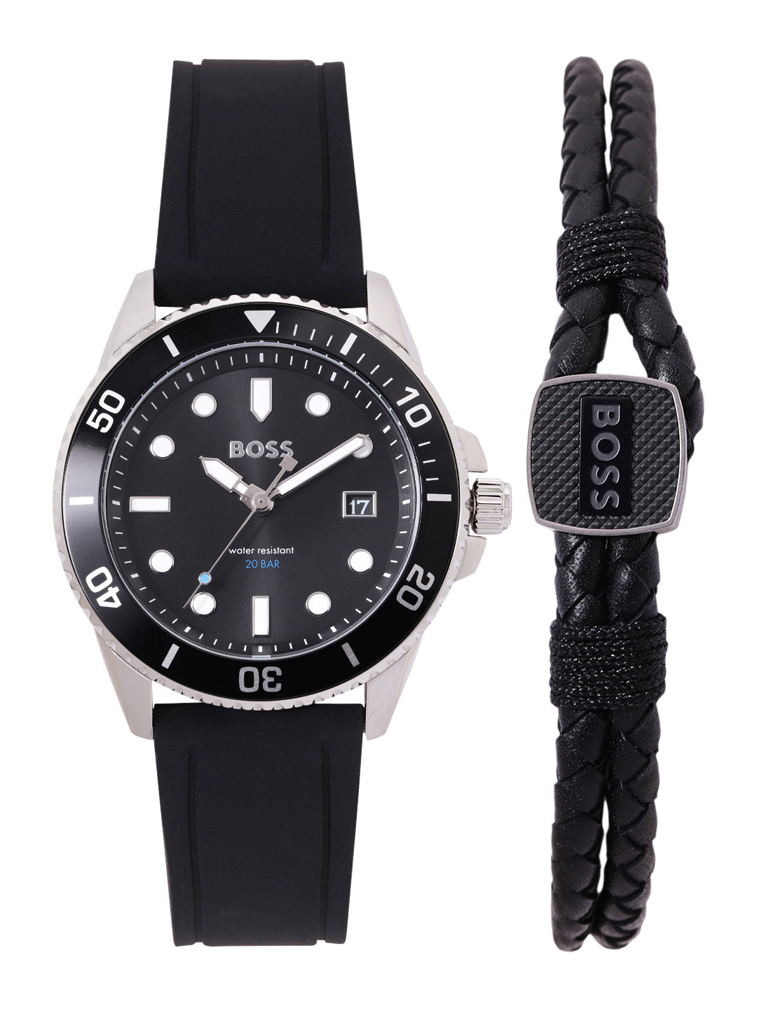 

BOSS Men Ace Watch with Bracelet Gift Set - BOSSWBRS5, Black