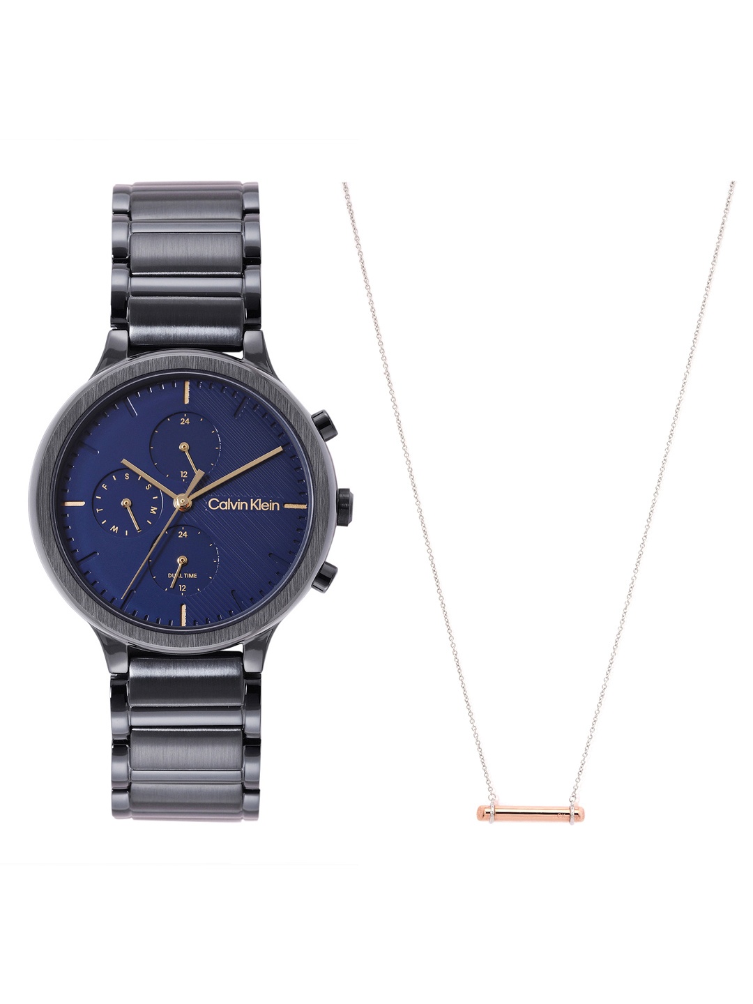 

Calvin Klein Women Energize Watch with Necklace Gift Set - CKWNES2, Blue