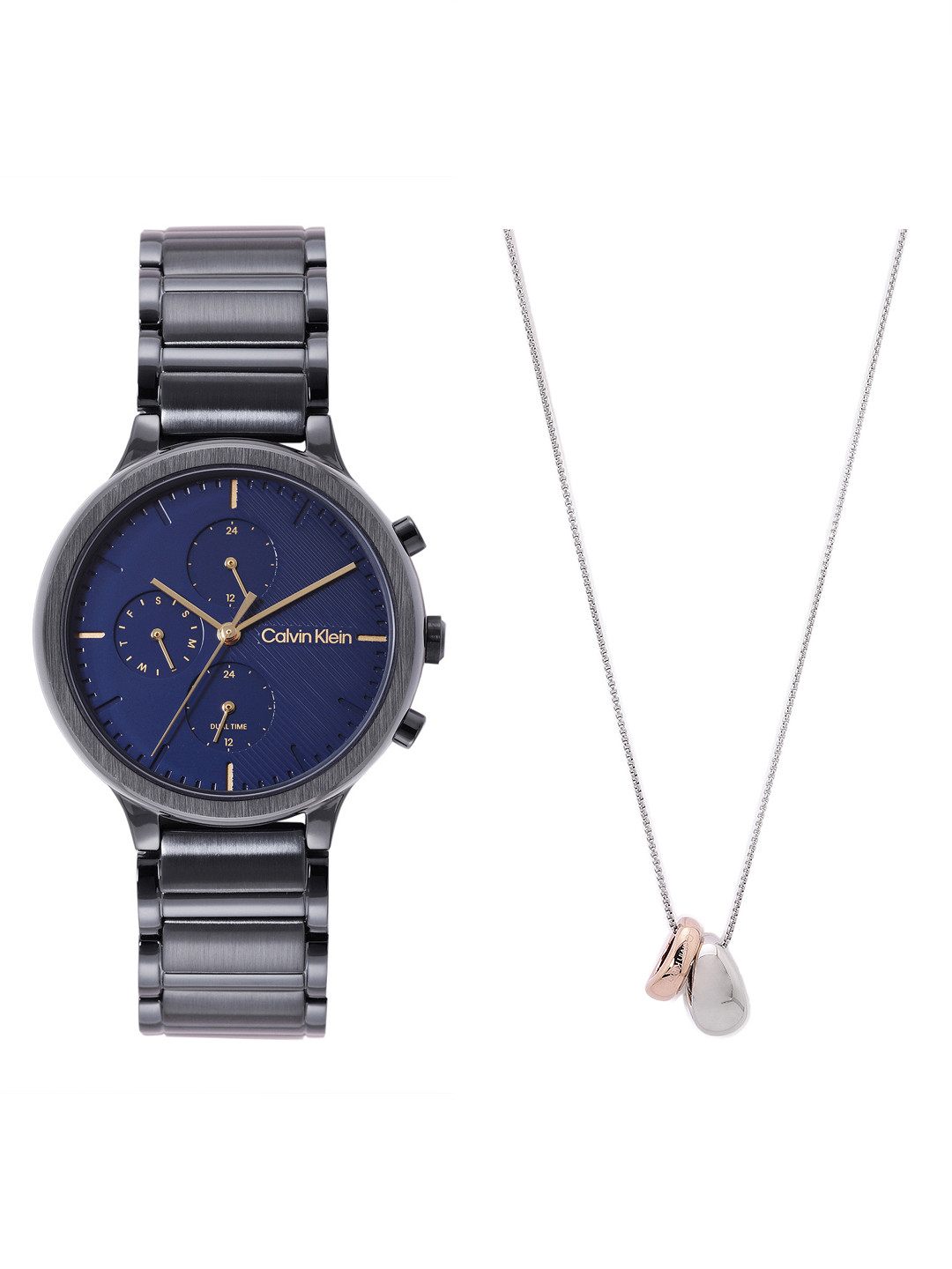 

Calvin Klein Women Energize Watch with Necklace Gift Set - CKWNES4, Blue