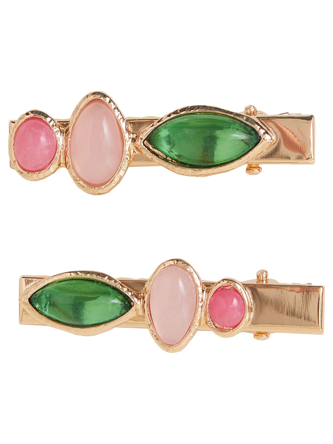 

Accessorize Women Set Of 2 Alligator Hair Clips, Gold