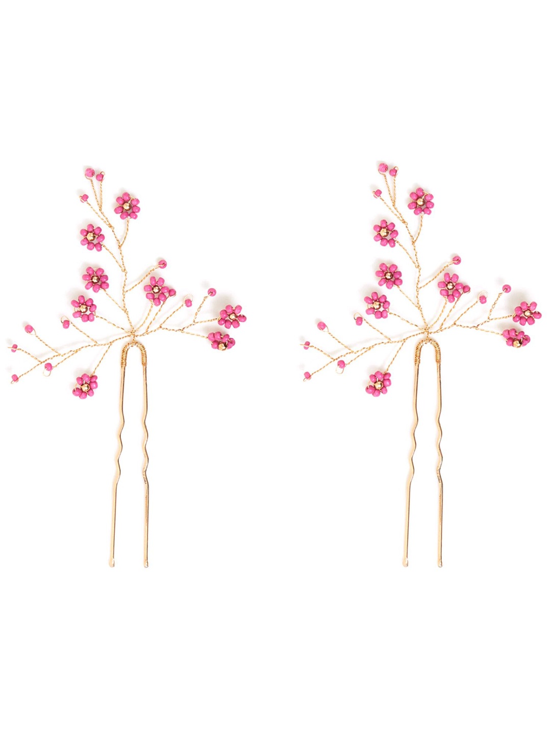 

Accessorize Women Set Of 2 Beaded U Pins, Pink