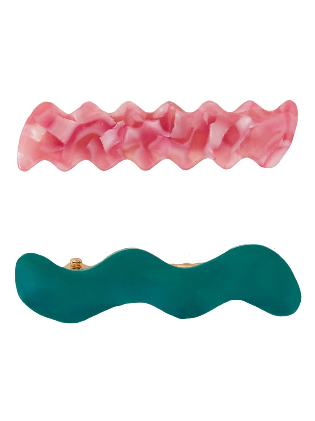 Accessorize Women Set Of 2 Alligator Hair Clips, Teal