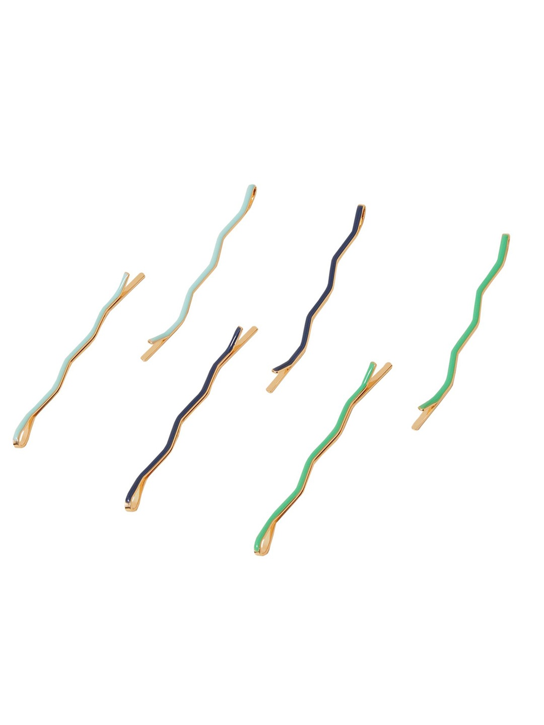 

Accessorize Women Set Of 6 Wiggly Hair Bobby Pins, Navy blue