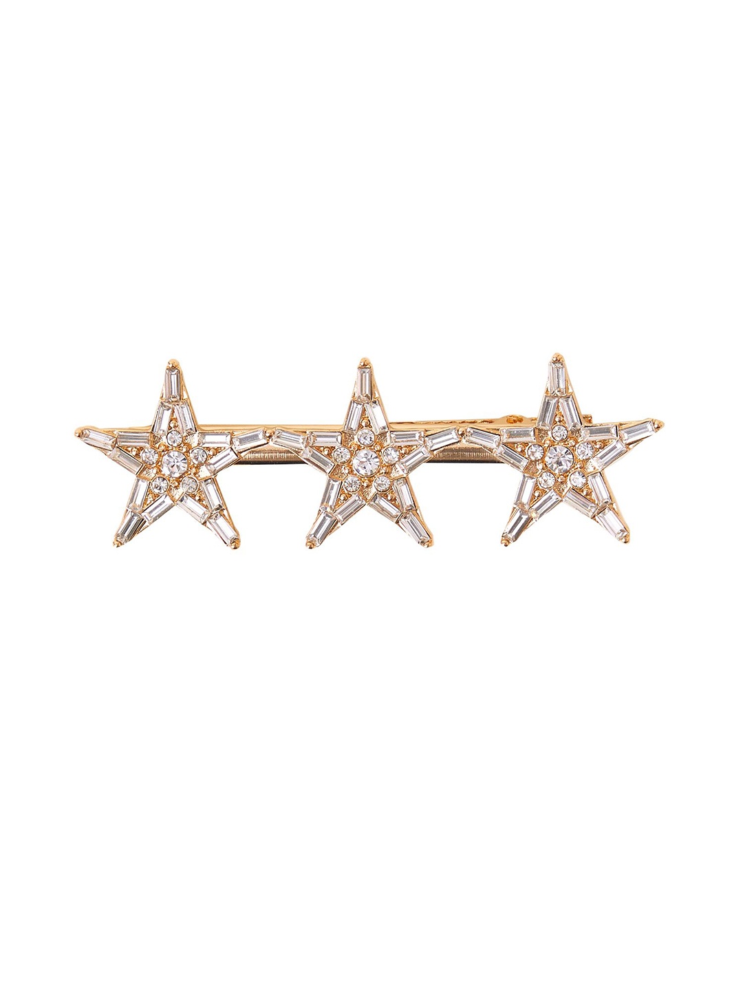 

Accessorize Women Embellished Baguette Stone Star Claw Clip, Gold