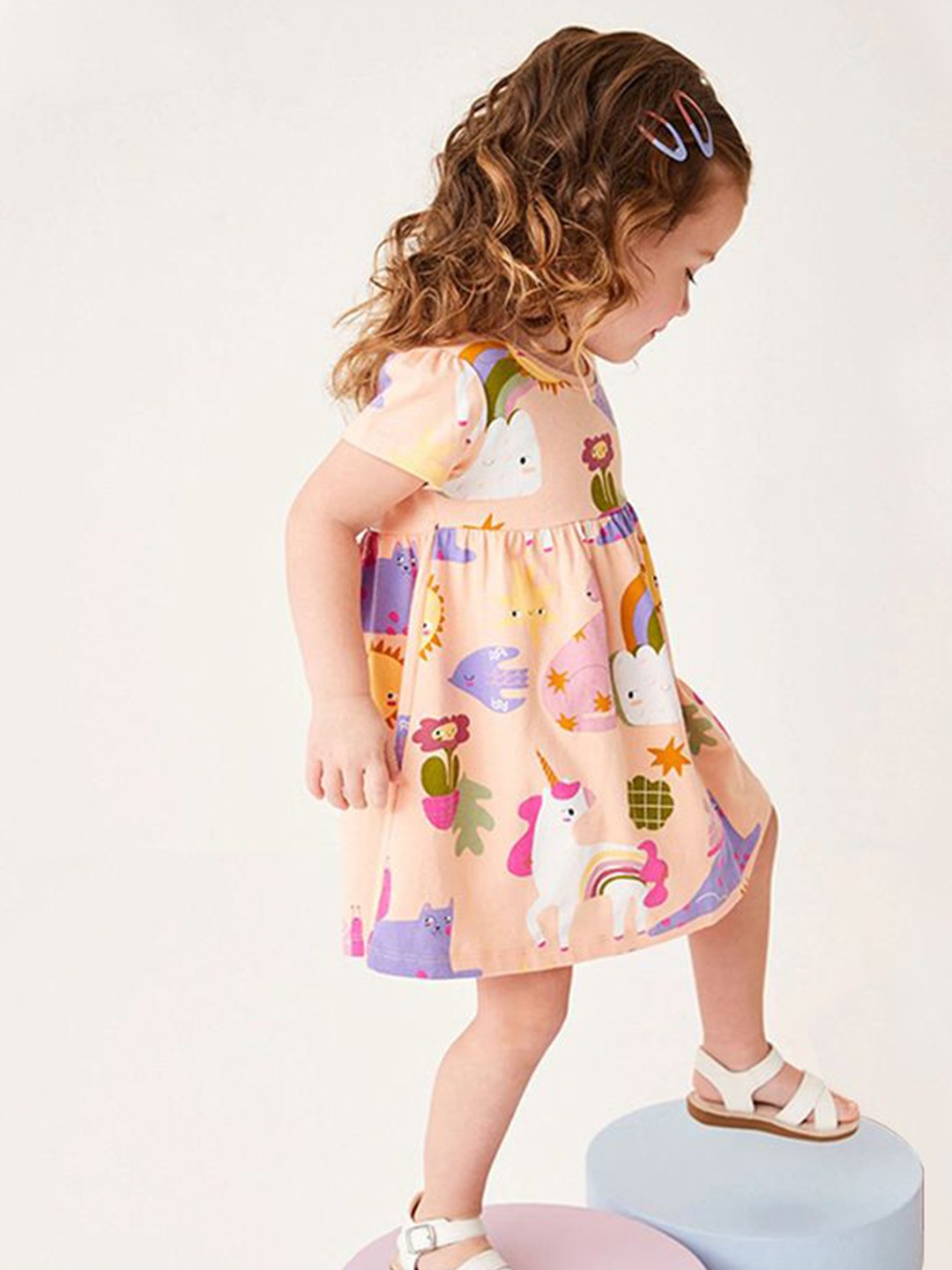 

StyleCast Girls Printed A-Line Dress, Cream