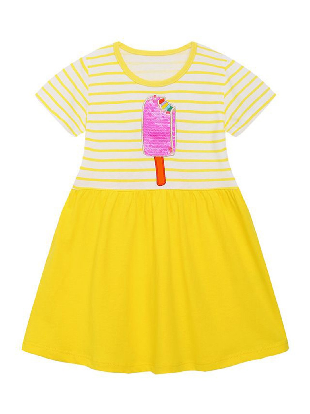 

StyleCast Girls Striped Cotton A-Line Midi Dress, Yellow