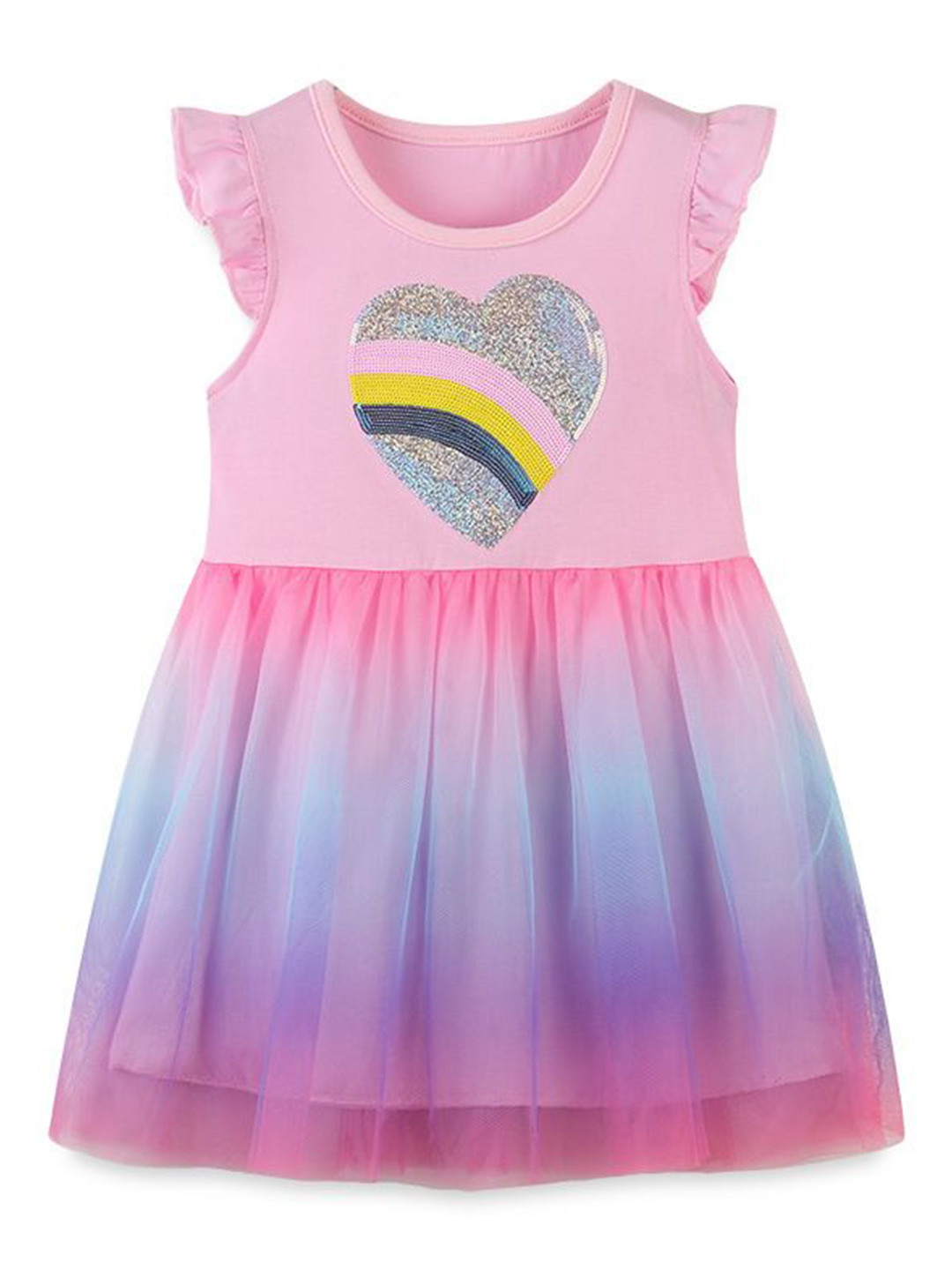 

StyleCast Tie and Dye Print Flutter Sleeve Fit & Flare Dress, Pink