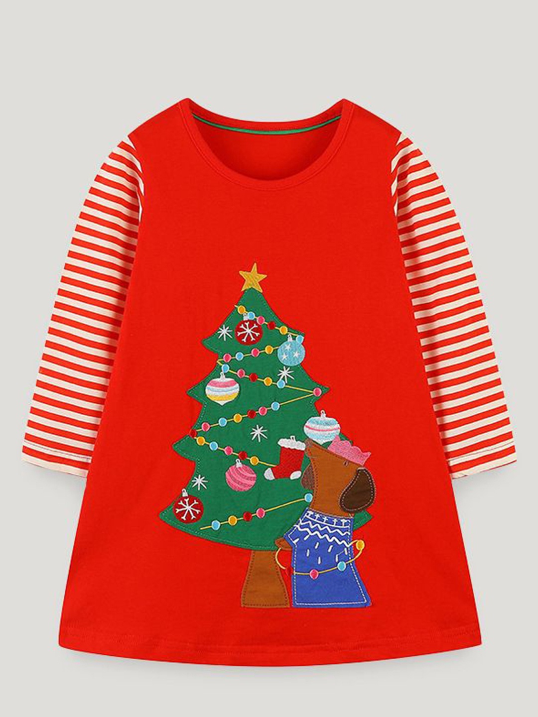 

StyleCast Girls Striped Patchwork A-Line Dress, Red
