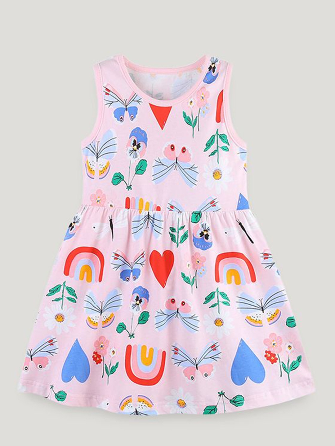 

StyleCast Printed Sleeveless Cotton A-Line Dress, Pink