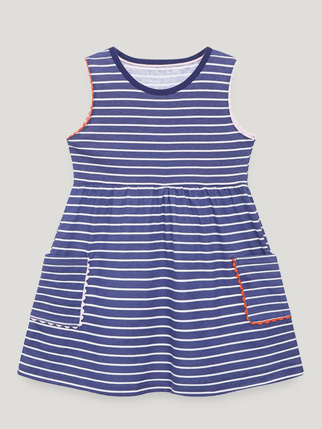 

StyleCast Girls Cotton Striped A-Line Dress, Blue