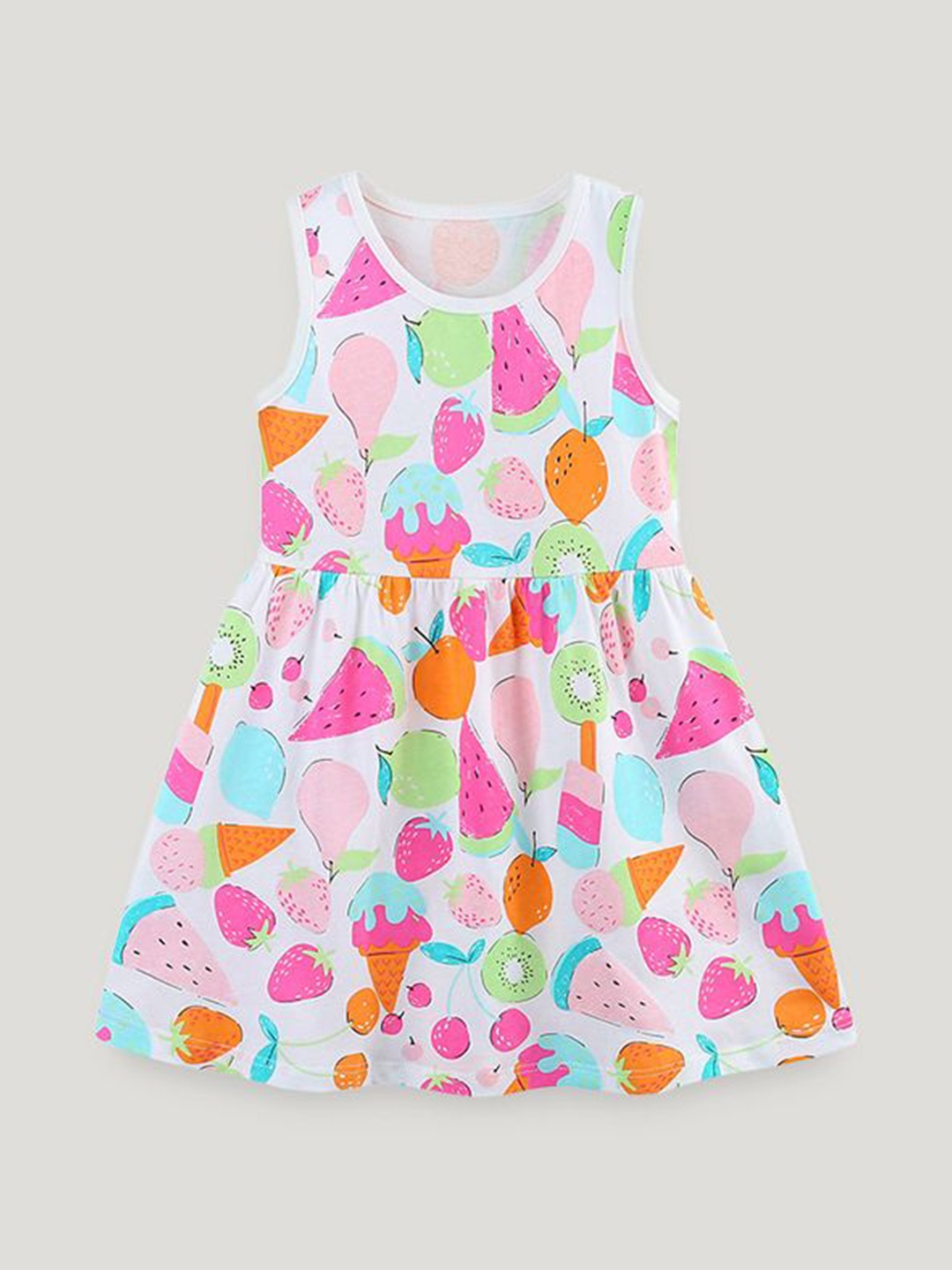 

StyleCast Girls Printed Sleeveless Cotton Fit and Flare Dress, Pink