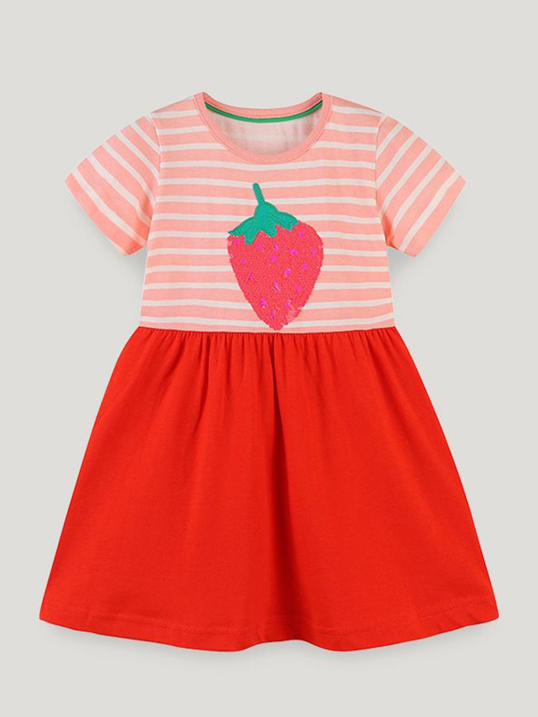 

StyleCast Striped Patchwork Cotton Fit & Flare Dress, Orange