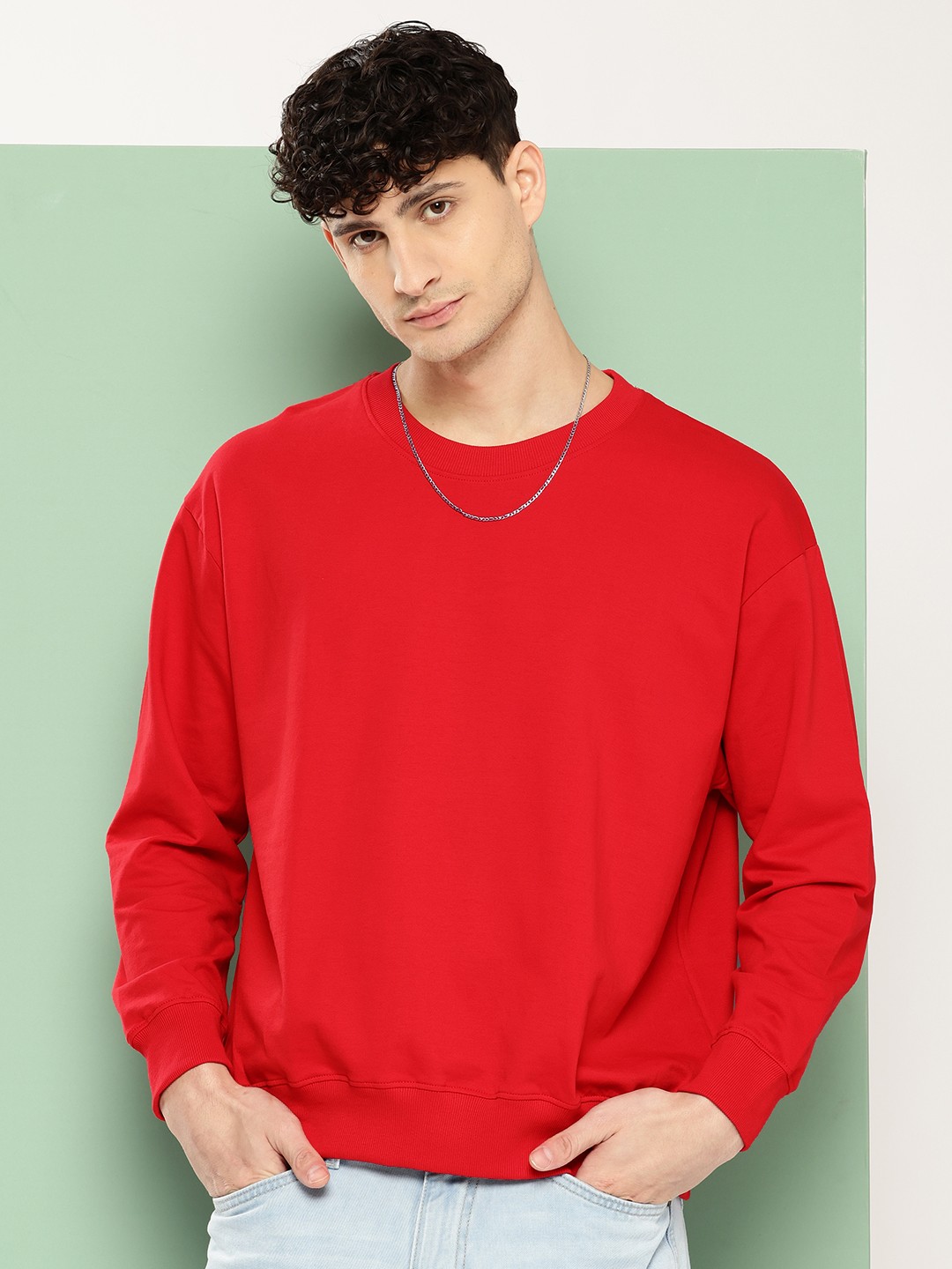 

HOPEPUNK Men Oversized Sweatshirt, Red