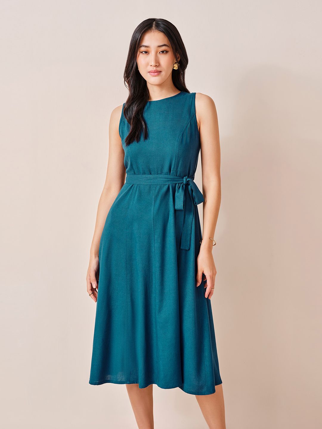 

AND Fit & Flare Midi Dress, Teal