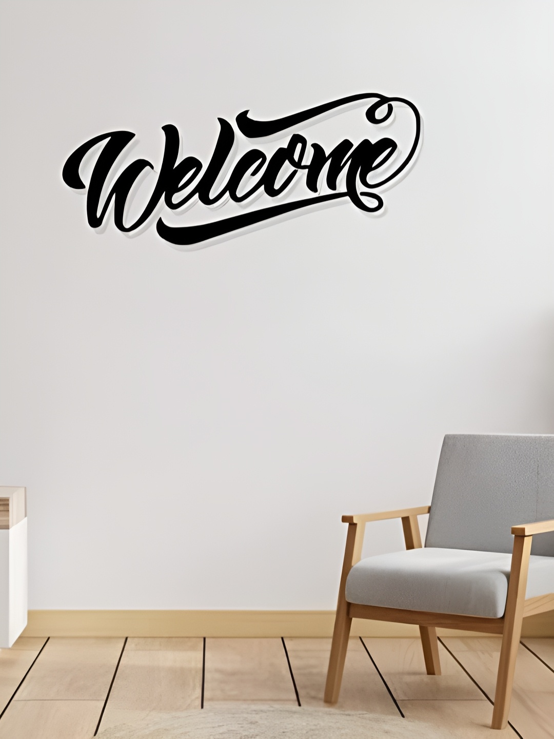 

Artrooms Welcome Text Metal Wall Art, Black