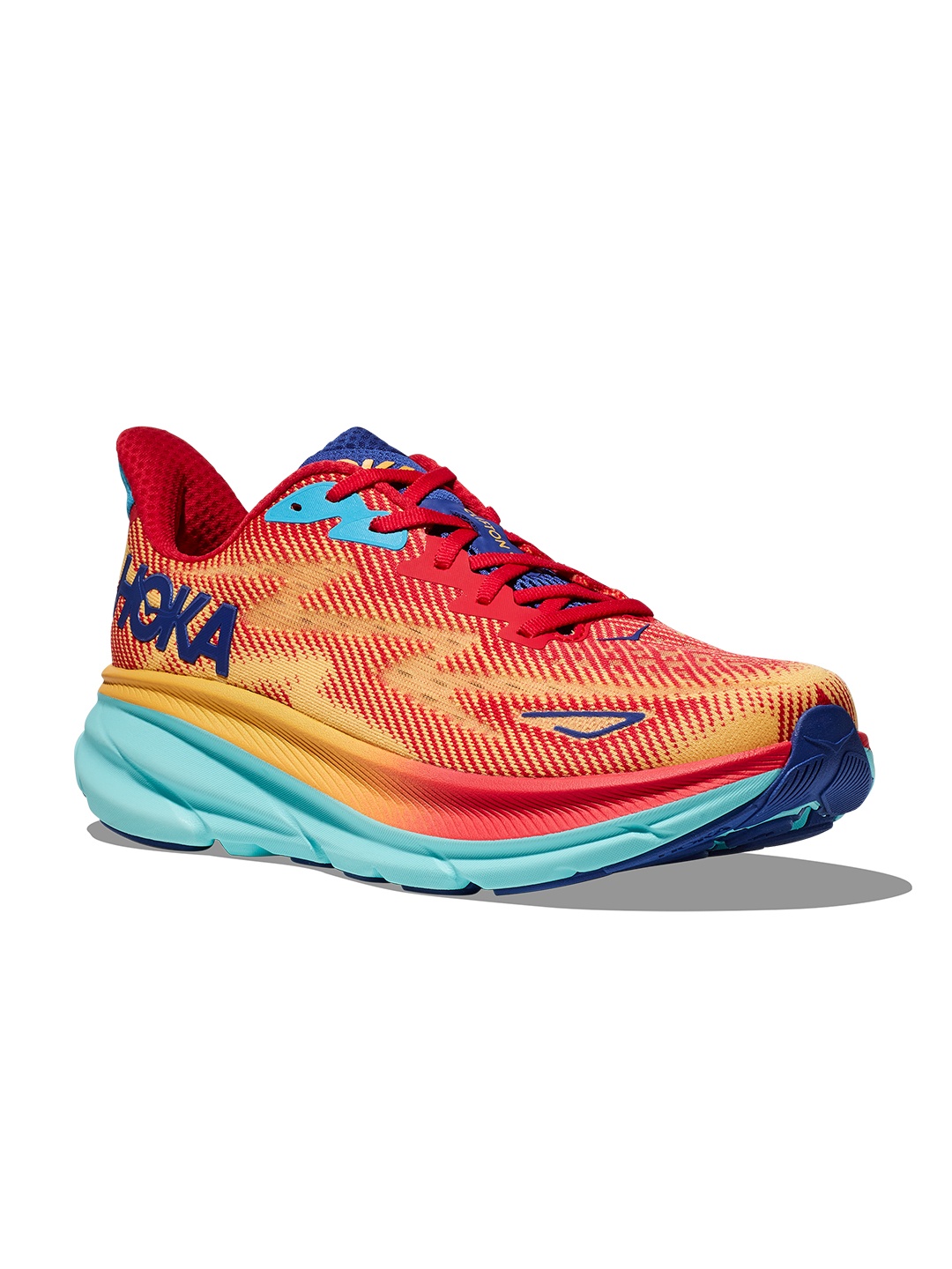 

HOKA Men Woven Design Clifton 9 Running Shoes, Yellow