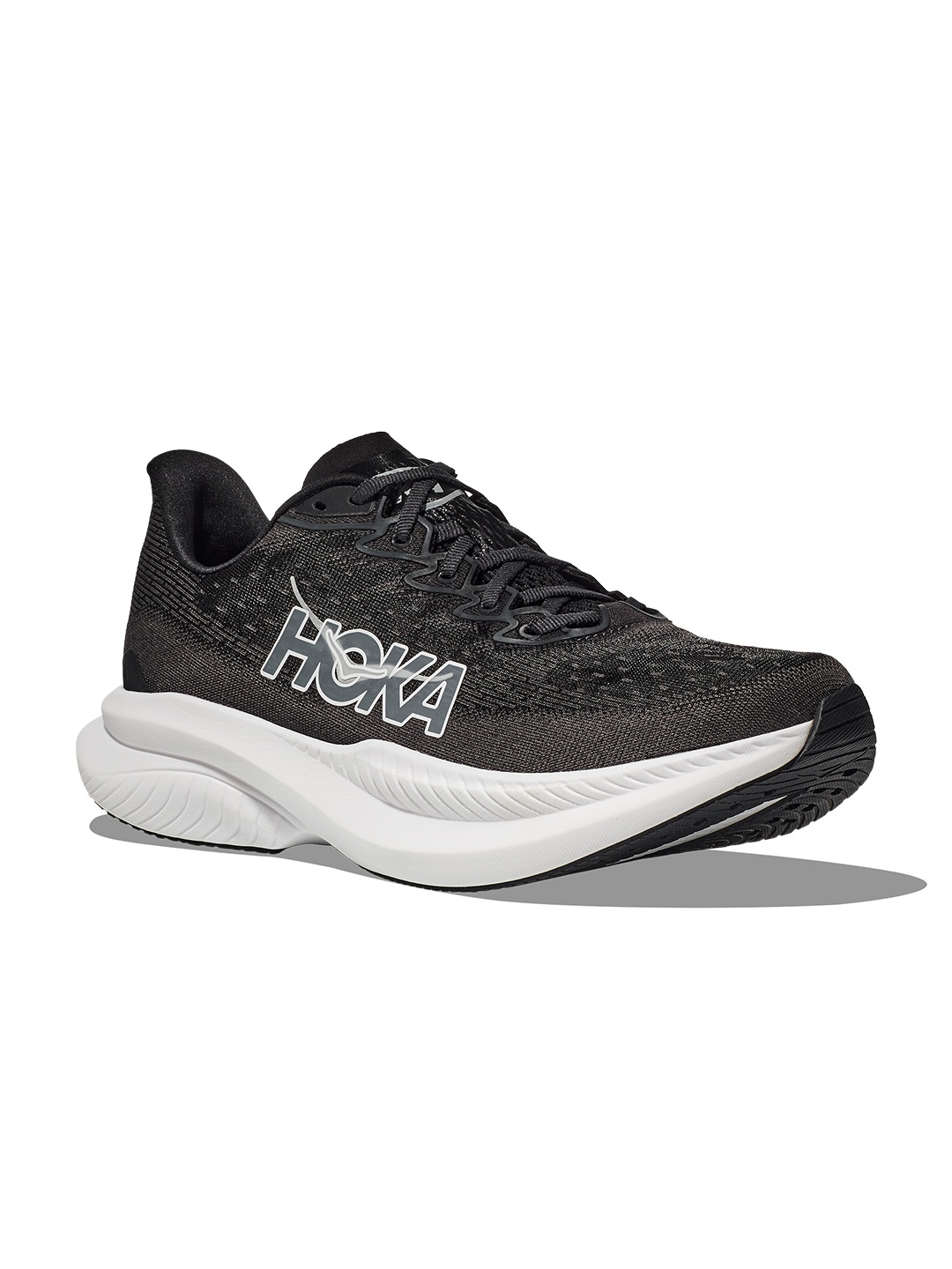 

HOKA Men Woven Design Mach 6 Running Shoes, Black